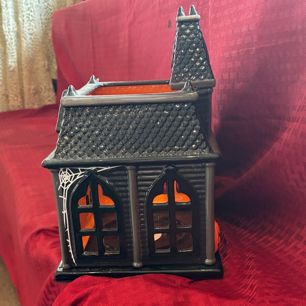 Bath & Body Works Black and Orange Haunted House Candle Holder - Picture 3 of 6